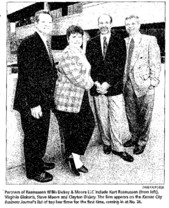 2006 Kansas City Business Journal photo of Kurt Rasmussen, Virginia Giokaris, Steve Moore, and Clay Dickey.